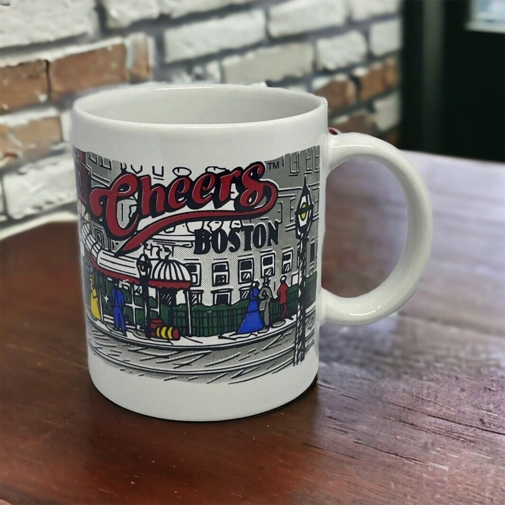 Vintage 1997 Cheers Boston Coffee Mug Paramount Pictures TV Show Souvenir White